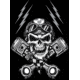 Zan Headgear Cotton Flydanna, One Size, Biker Skull, Z712
