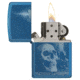 Zippo High Polish Blue Skull Design Pocket Lighter w/ Box 29704