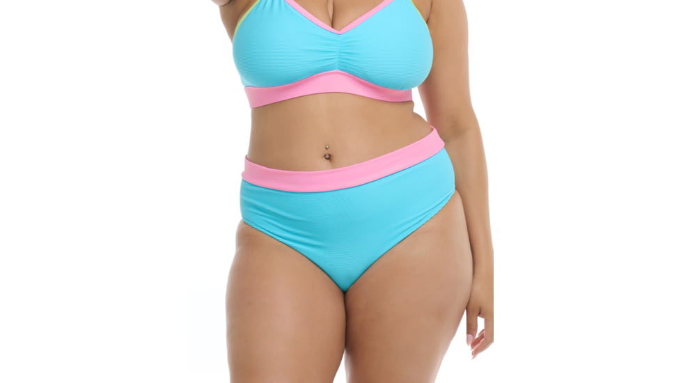 Body Glove Spectrum Marlee Plus Size High-Waist Bikini Bottom - Cyan 3F0B1DAB, 1X, CYAN, 39537150X-342-1X