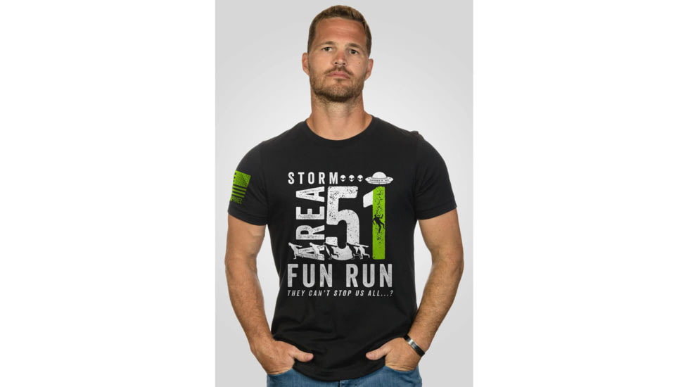 Nine Line STORM AREA 51 FUN RUN T-SHIRT - BLACK - 3X-LARGE 8CE720FA, NLAA51FRTSBLACKS