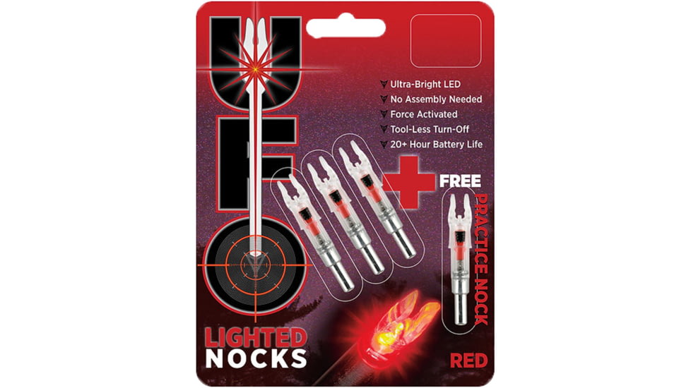 .30-06 Outdoors UFO Lighted 3+1 BP Nock, .246, Red, UFO246R