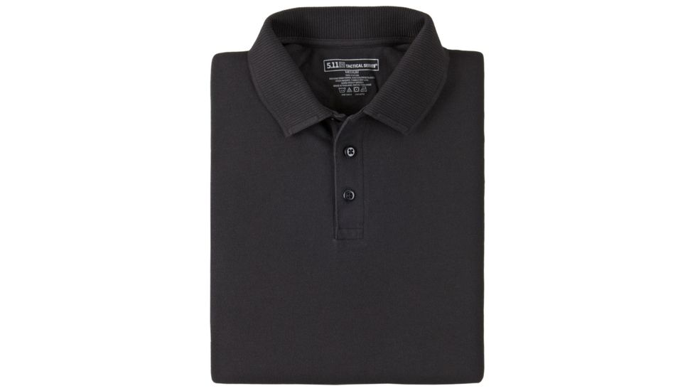5.11 Tactical Professional Long Sleeve Polo - Men's, 4XL, Tall, Black, 42056T-019-4XL