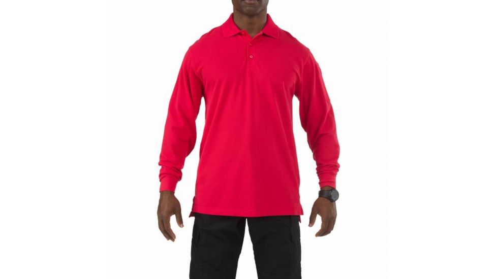 5.11 Tactical Professional Long Sleeve Polo - Men's, 3XL, Regular, Range Red, 42056-477-3XL