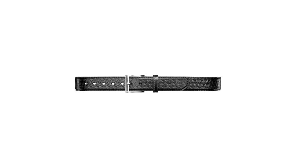 5.11 Tactical 59503 Basketweave Leather Belt, Black, Nickel Buckle, 36 to 38in