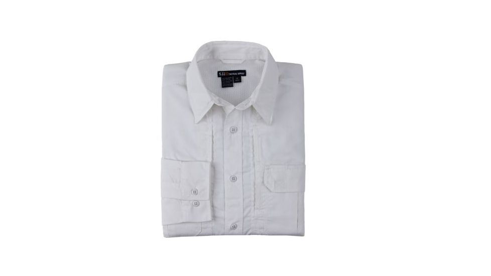 5.11 Tactical Taclite Pro L/S Shirt - Mens, White, S, 72175ABR-010-S