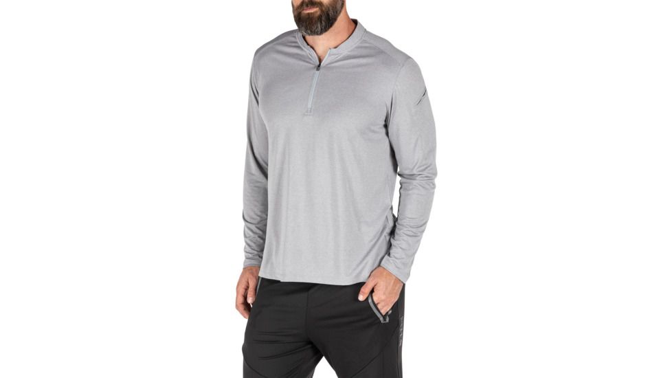 5.11 Tactical Catalyst 1/4 Zip Shirt - Mens, Heather Grey, Extra Large, 82118-016-XL