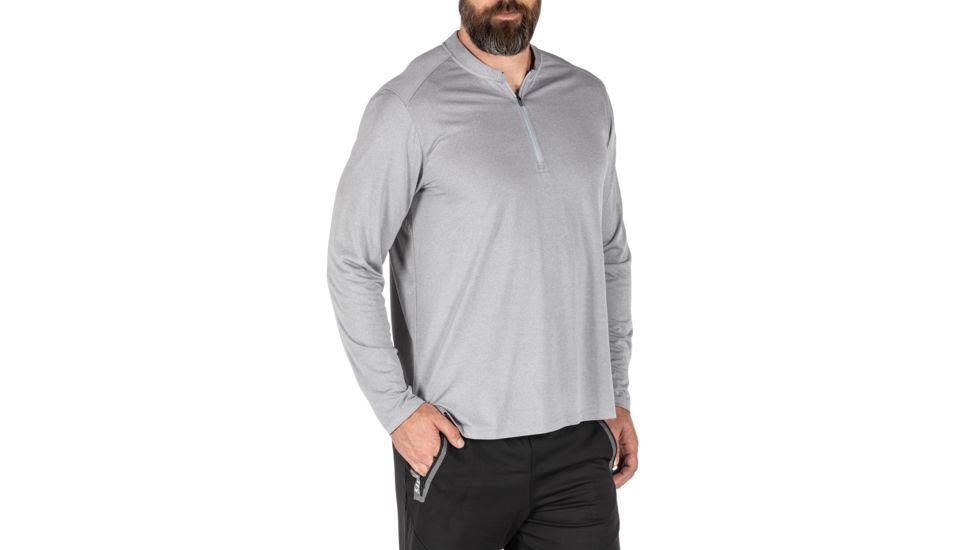 5.11 Tactical Catalyst 1/4 Zip Shirt - Mens, Heather Grey, Extra Large, 82118-016-XL