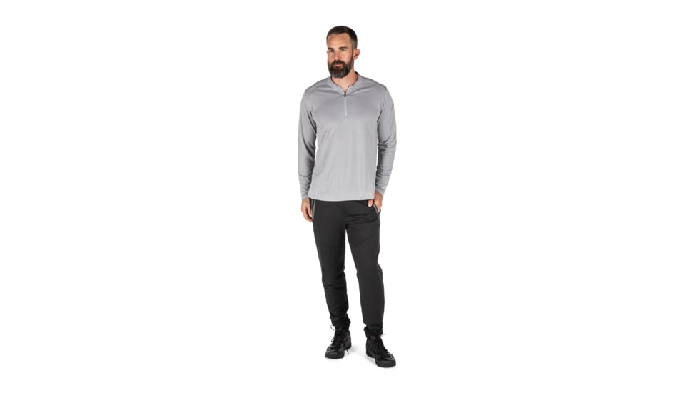 5.11 Tactical Catalyst 1/4 Zip Shirt - Mens, Heather Grey, Extra Large, 82118-016-XL