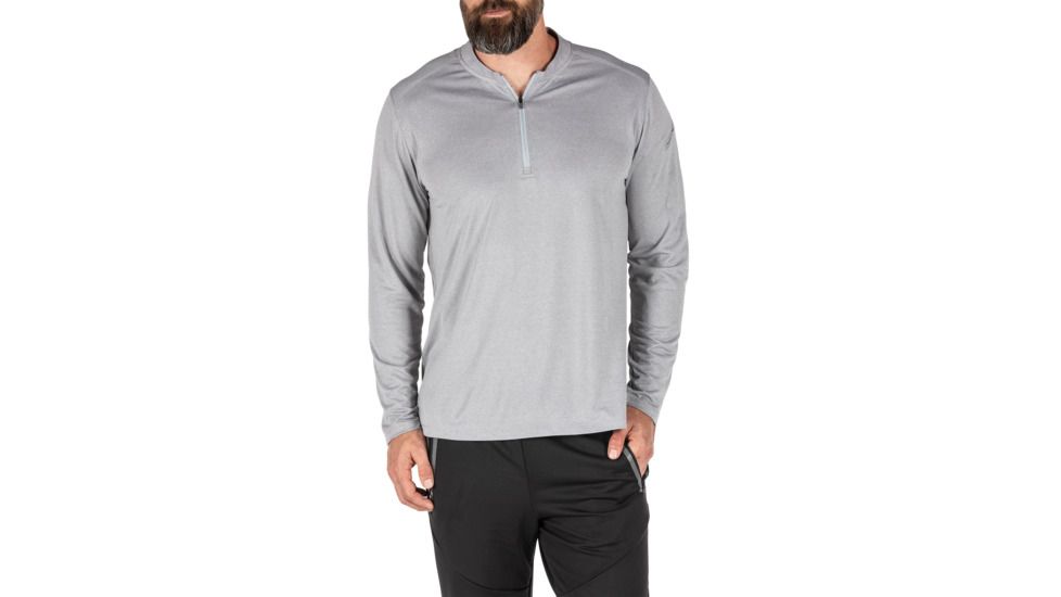 5.11 Tactical Catalyst 1/4 Zip Shirt - Mens, Heather Grey, Extra Large, 82118-016-XL