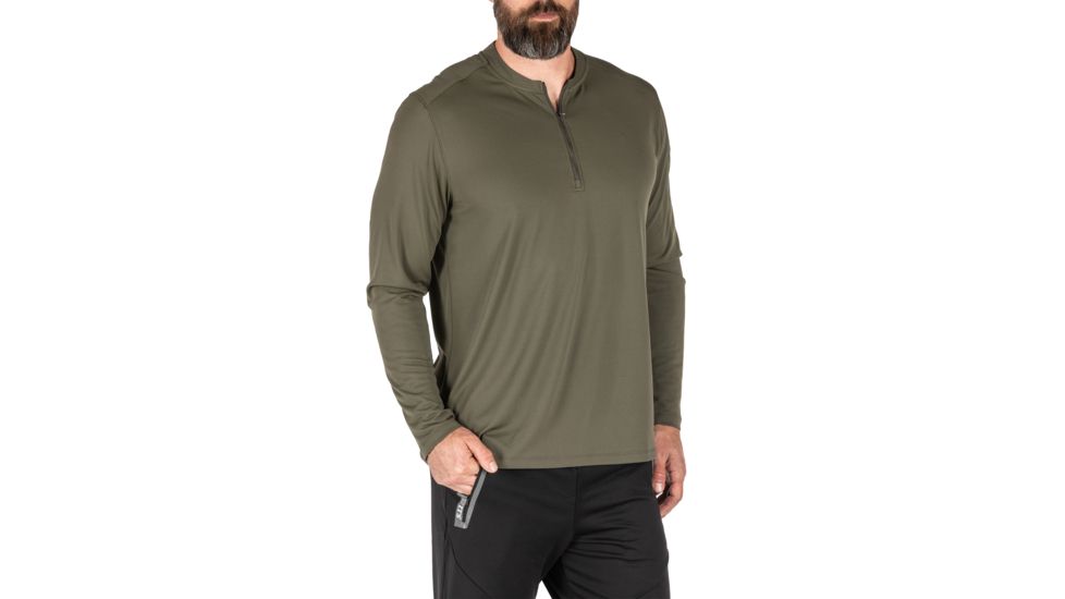 5.11 Tactical Catalyst 1/4 Zip Shirt - Mens, Ranger Green, Small, 82118-186-S