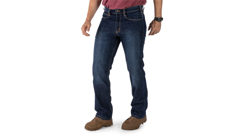 5.11 Tactical Defender-Flex Straight Jean - Mens, Stone Wash Indigo, 35-30, 74477ABR-648-35-30