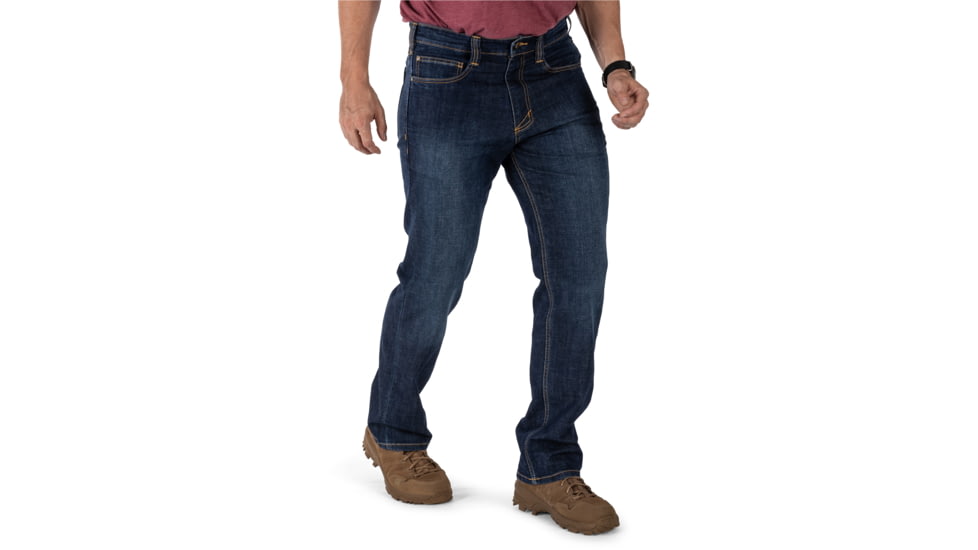 5.11 Tactical Defender-Flex Straight Jean - Mens, Stone Wash Indigo, 35-30, 74477ABR-648-35-30
