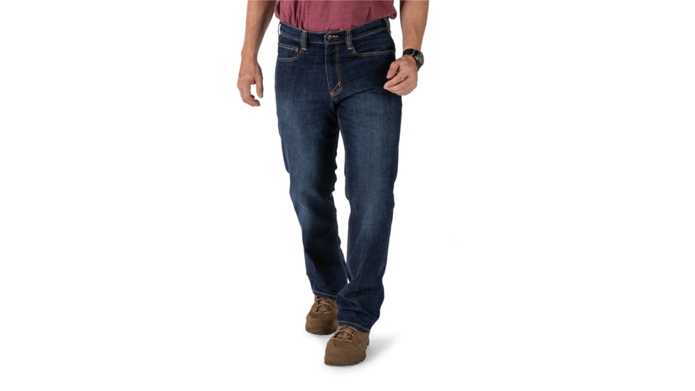 5.11 Tactical Defender-Flex Straight Jean - Mens, Stone Wash Indigo, 35-30, 74477ABR-648-35-30