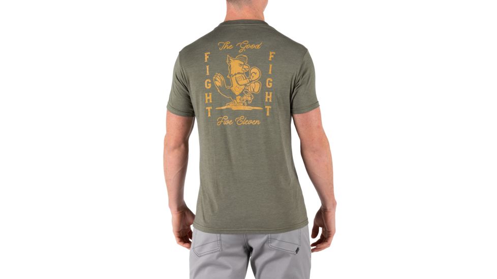 5.11 Tactical Fight The Good Fight Tee - Men's, Military Green Heather, Large, 41191TT-223-L