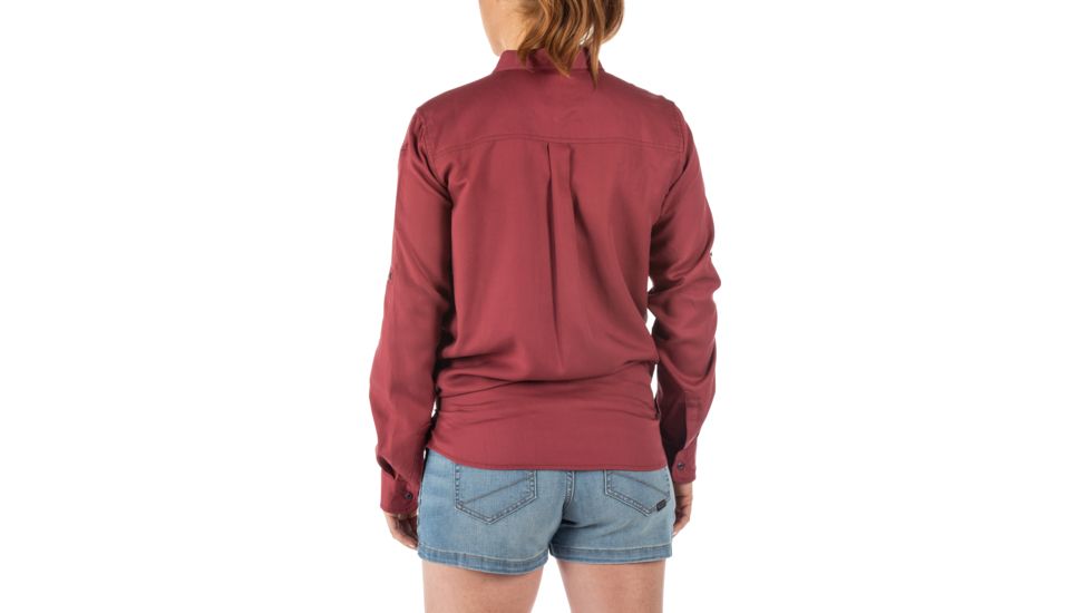 5.11 Tactical Nikita Long Sleeve Shirt - Womens, Cabernet, Small, 62398-569-S