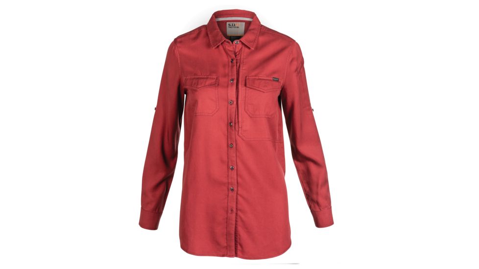 5.11 Tactical Nikita Long Sleeve Shirt - Womens, Cabernet, Small, 62398-569-S