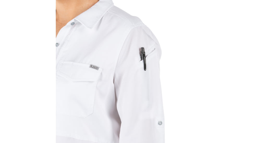 5.11 Tactical Nikita Long Sleeve Shirt - Womens, White, Extra Large, 62398-010-XL