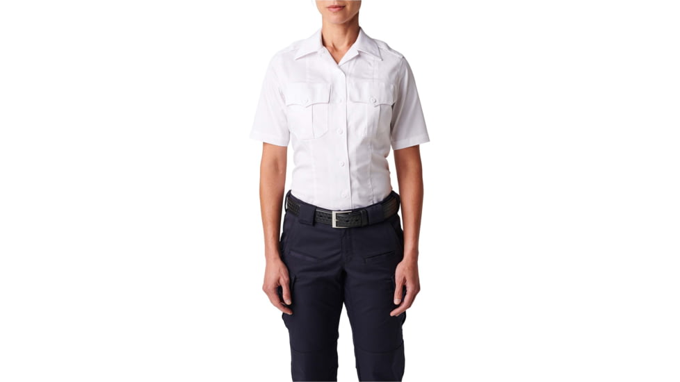 5.11 Tactical NYPD Stryke Twill S/S Shirt - Womens, Uniform White, 14, 61334-992-14