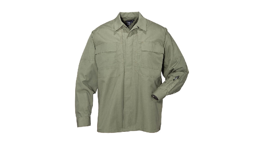5.11 Tactical Ripstop Tdu L/s Shirt, TDU Green, 72002ABR-190-L-R