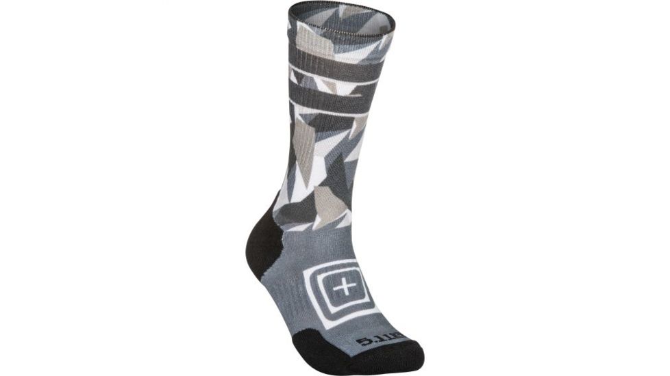 5.11 Tactical Sock &amp; Awe Crew Dazzle - Mens, Cool Grey, Large 10041AC-001-L