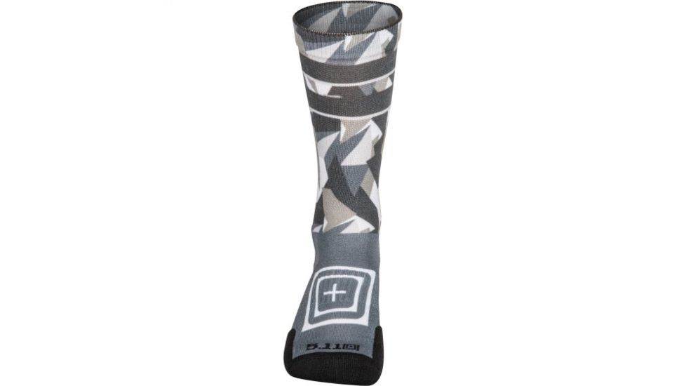 5.11 Tactical Sock &amp; Awe Crew Dazzle - Mens, Cool Grey, Large 10041AC-001-L