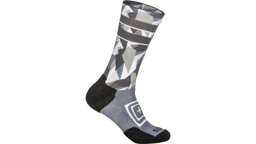 5.11 Tactical Sock &amp; Awe Crew Dazzle - Mens, Cool Grey, Large 10041AC-001-L