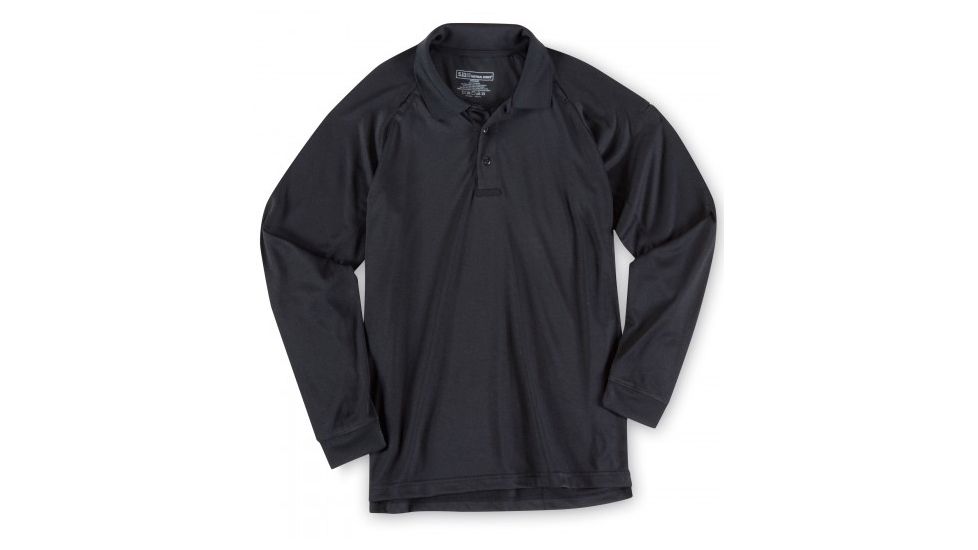 5.11 Tactical Performance Long Sleeve Polo - Men's, Large, Tall, Black, 72049T-019-L