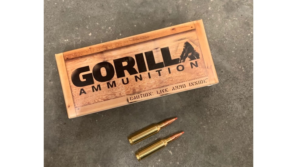 Gorilla Ammunition 6.5mm Creedmoor 100 Grain Hornady A-MAX Rifle Ammo, 20 Rounds, Copper, 20 Rounds, gpf-88056