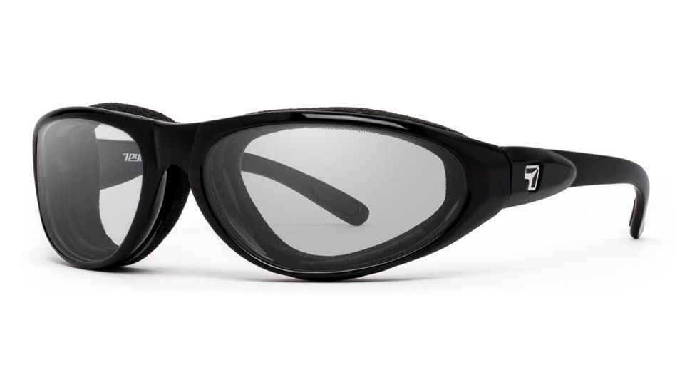 7 Eye Cyclone Single Vision Prescription Sunglasses, Glossy Black Frame, 200540SV