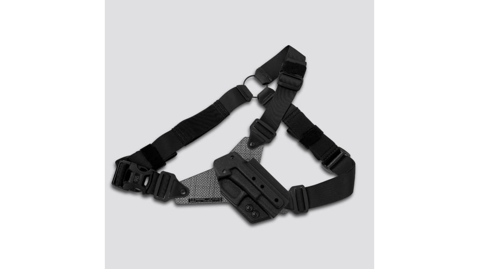 945 Industries Delta Chest Holster Platform CHP Black on Titanium, DELTA-CHEST-HOLSTER-BLACK-ON-TITANIUM