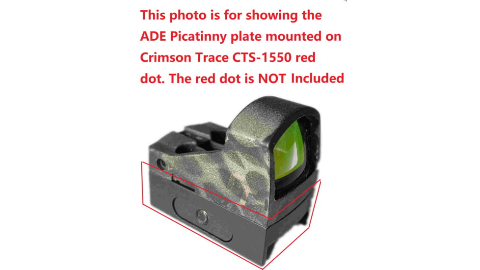 ADE Advanced Optics Picatinny Mounting Plate/Adapter/Mount, Trijicon RMR, ADE Stingray, Holosun, Black, HM3
