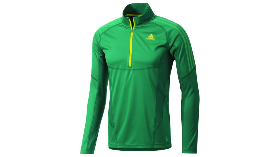 Adidas Terrex Swft Long Sleeve 1/2 Zip Tee - Men's-Sub Green-Medium