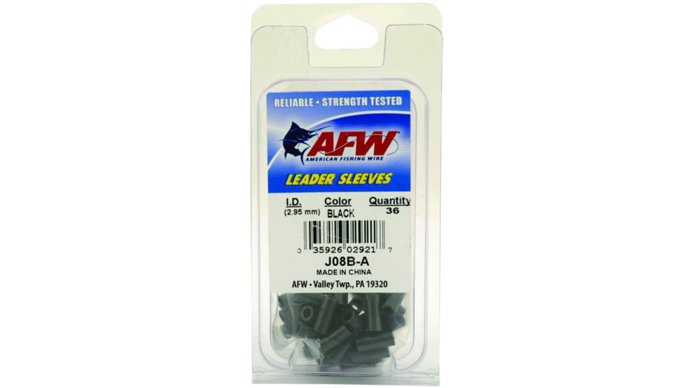 AFW Single Barrel Sleeves Size #4, .071in/1.80 mm ID, .250in/6.35 mm length, Black, 25 Piece, J04B-A