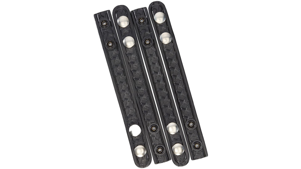 Aker Leather 531 Double Snap 3/4inch Wide Belt Keepers, Brass Snap, 1 PK, Basketweave, Black, A531-BW-BR