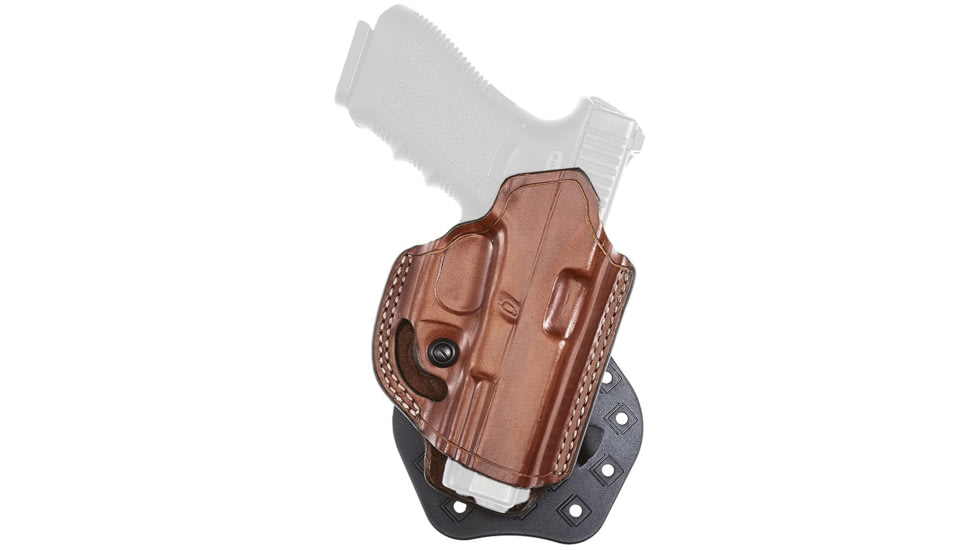 Aker Leather Model 268A Flatsider Paddle XR19 Strapless Open Top Holsters, Glock 19/Glock 23, Right, Plain, Tan, H268ATPR-GL1923