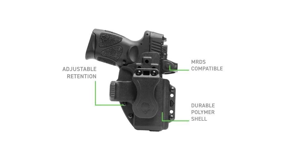 Alien Gear Holsters Photon Non-Light Polymer IWB Holster, Glock 19/19X/44/45/45MOSGen1-6/23Gen 1-4, Ambi Hand, Black, PHO-0057-L0-D