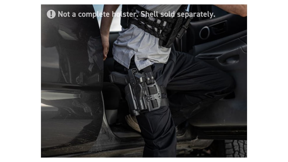Alien Gear Holsters Rapid Force Duty Holster Drop Leg Attachment with Female Mount Plate Only, Black, RFX-D-BK-QDF-D