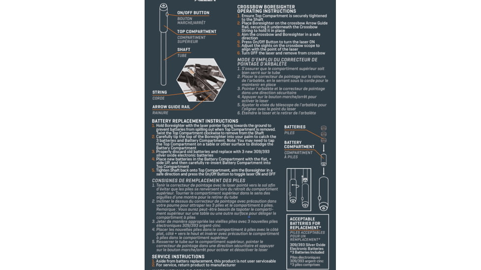 Allen Crossbow Laser Boresighter, Red, 60111