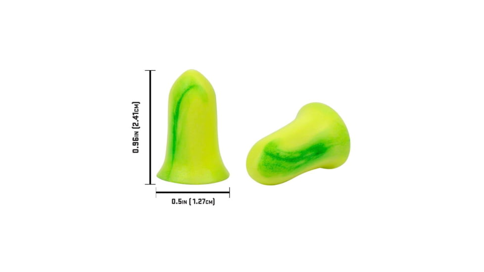 Allen ULTRX Tapered Foam Ear Plugs, Yellow/Lime Green, 25 Pair, NRR 32dB, 4116