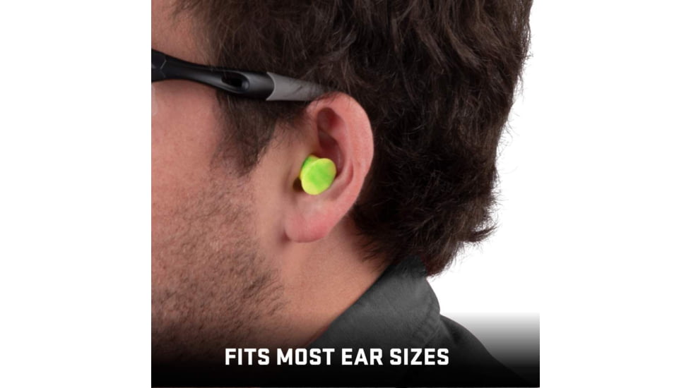 Allen ULTRX Tapered Foam Ear Plugs, Yellow/Lime Green, 25 Pair, NRR 32dB, 4116