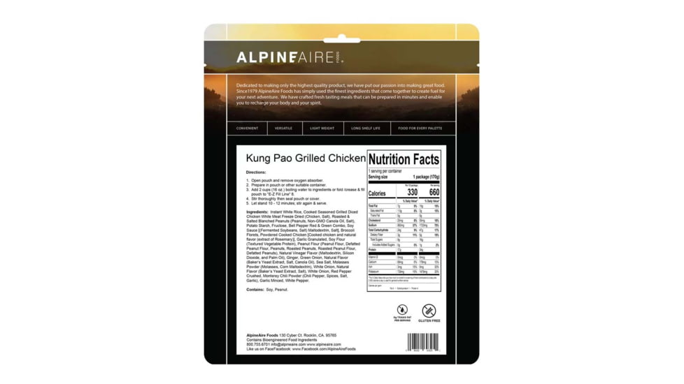 Katadyn Alpine Aire Foods Food Kung Pao Grilled Chicken, 60325