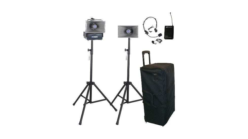 AmpliVox Deluxe Wireless Half-Mile Hailer Kit, Black, SW632