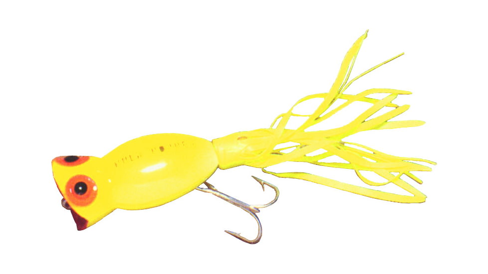 Arbogast Hula Popper Topwater Popper, 1 1/4in, 3/16 oz, Floating, Black, G730-02