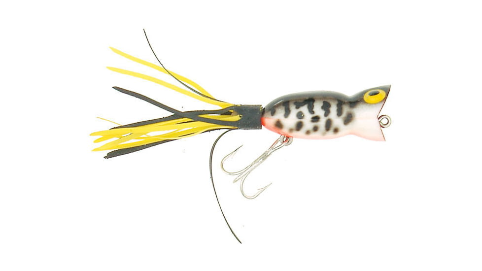 Arbogast Hula Popper Topwater Popper, 2in, 3/8 oz, Floating, Coachdog Orange Bel, G760-09