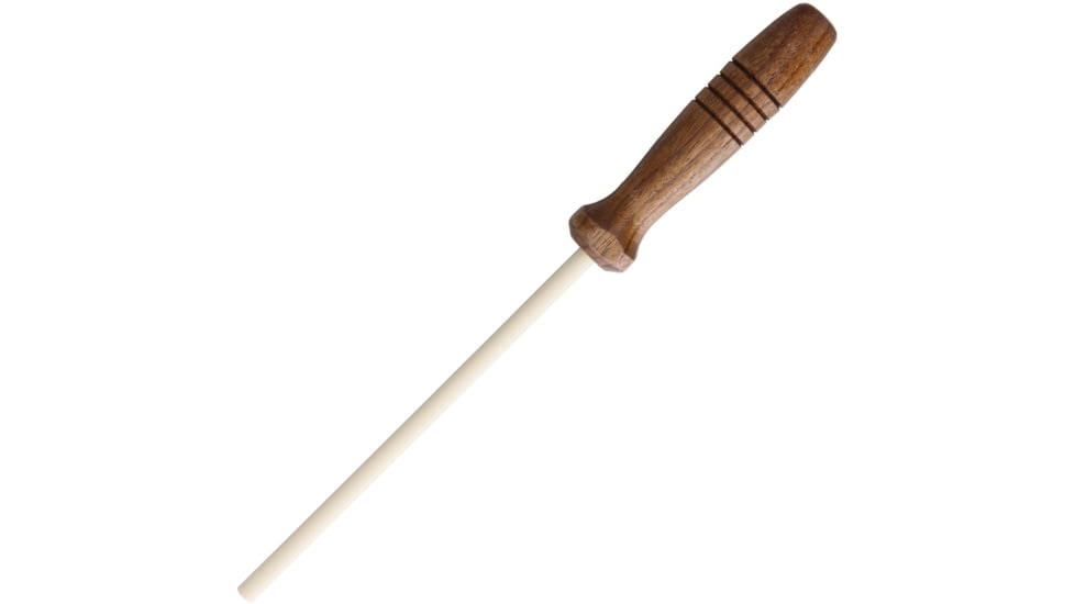 Arkansas Sharpeners Ceramic Sharpener Stick with Brown Walnut Handle, 7in Rod, Brown, AC48