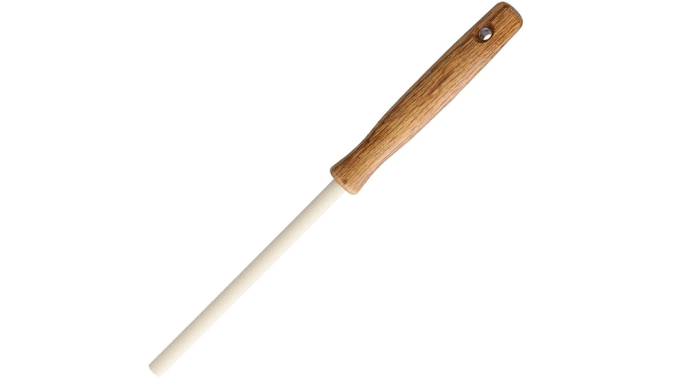 USED Arkansas Sharpeners Ceramic Sharpening Stick with Brown Oak Handle, 5in Rod, Brown, AC47, EDEMO1