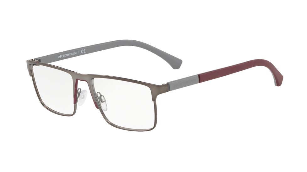 Armani EA1095 Eyeglass Frames 3003-53 - Matte Gunmetal/Bordeaux