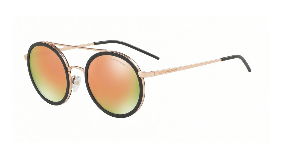 Armani EA2041 Single Vision Prescription Sunglasses EA2041-30044Z-50 - Lens Diameter 50 mm, Frame Color Matte Pink Gold