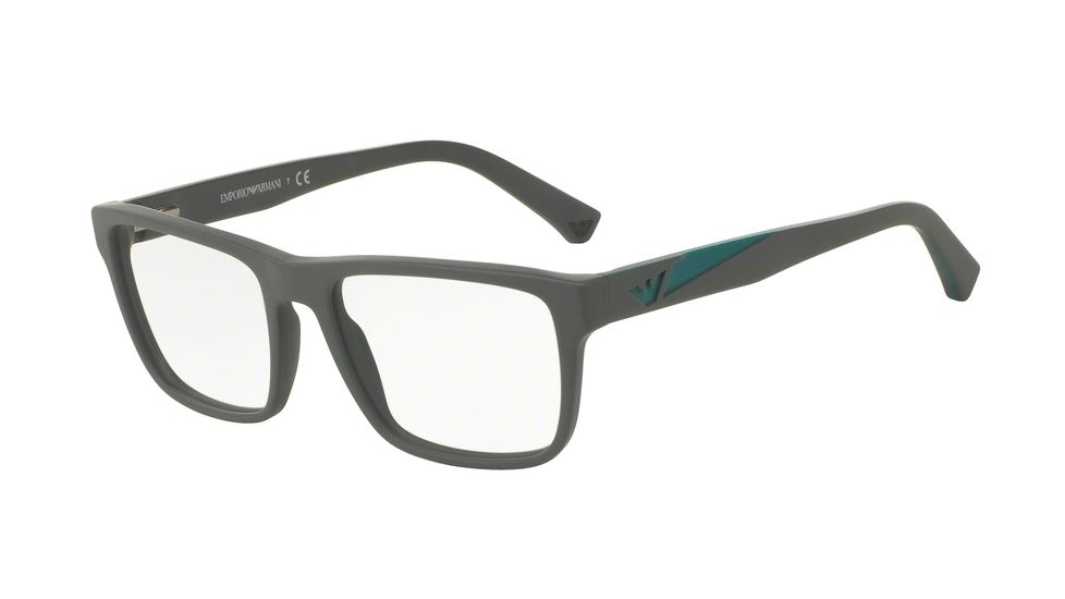 Armani EA3080 Eyeglass Frames 5502-53 - Matte Grey Frame