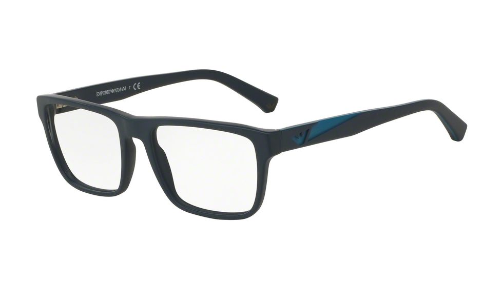 Armani EA3080 Eyeglass Frames 5504-53 - Matte Blue Frame